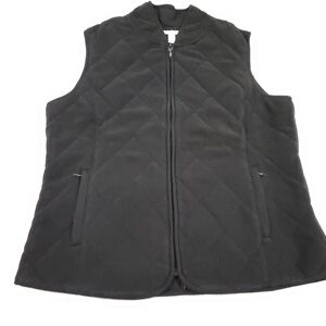 Charter Club Black Quilted Vest Size Medium